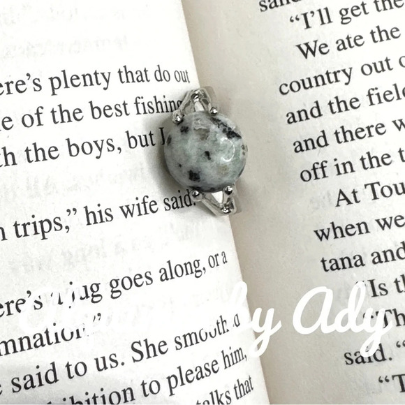 Sesame Jasper gem silver Victorian ring - Picture 1 of 5